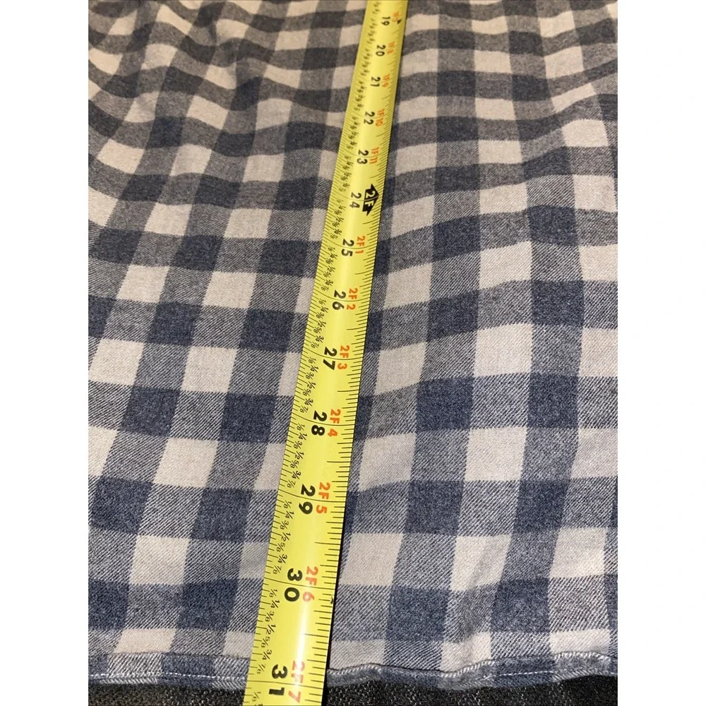 J‎ McLaughlin Flannel Shirt Gray Check 100% Cotton Mens L Gorpcore Bloke Grampa